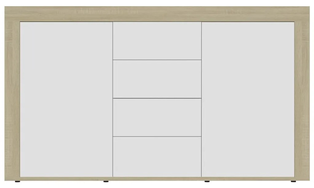 vidaXL Μπουφές Λευκό / Sonoma Δρυς 120 x 36 x 69 εκ. από Μοριοσανίδα
