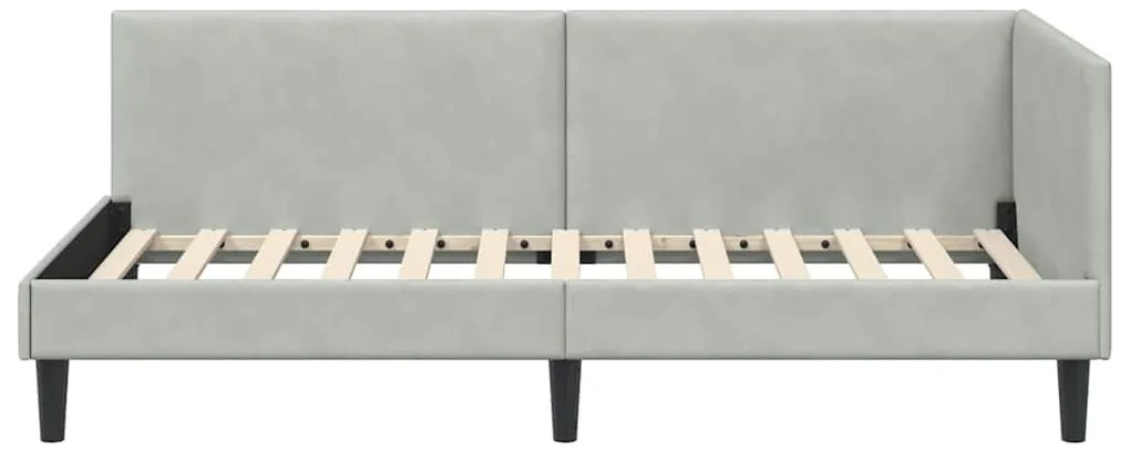 vidaXL Κρεβάτι Γωνίας με κεφαλάρι Ανοιχτό γκρι 100 εκ x 200 εκ