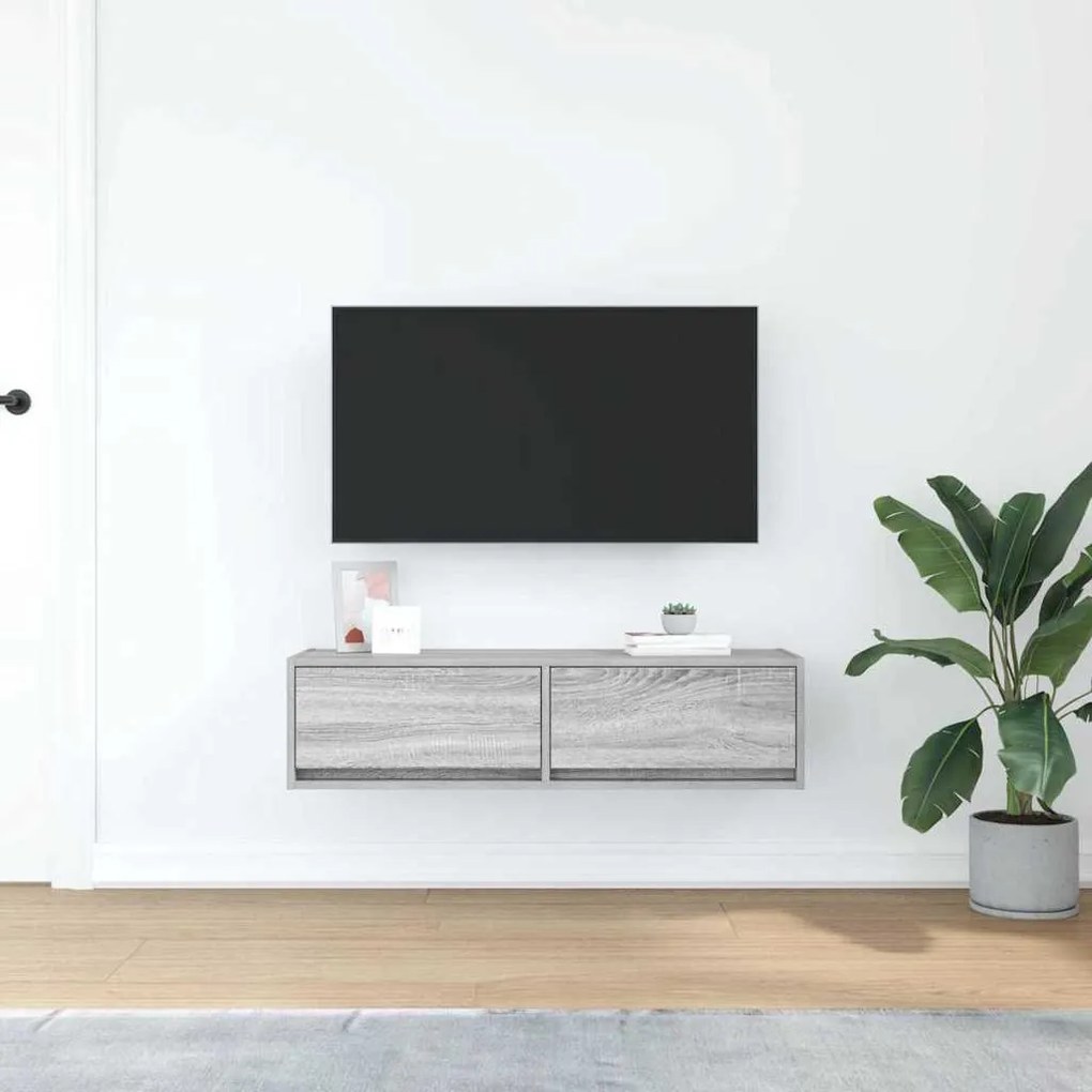 vidaXL Κονσόλα Τηλεόρασης Γκρι Σονομά 100x31x25,5 εκ Επεξεργασμένο Ξύλο