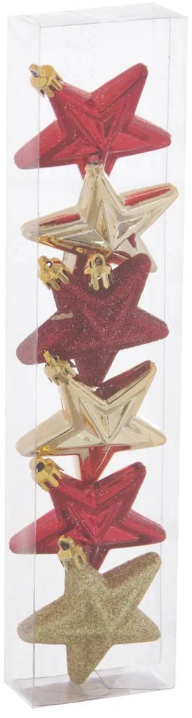 Χριστουγεννιάτικα Στολίδια (Σετ 6τμχ) A-S Stars Gold/Red 148500A