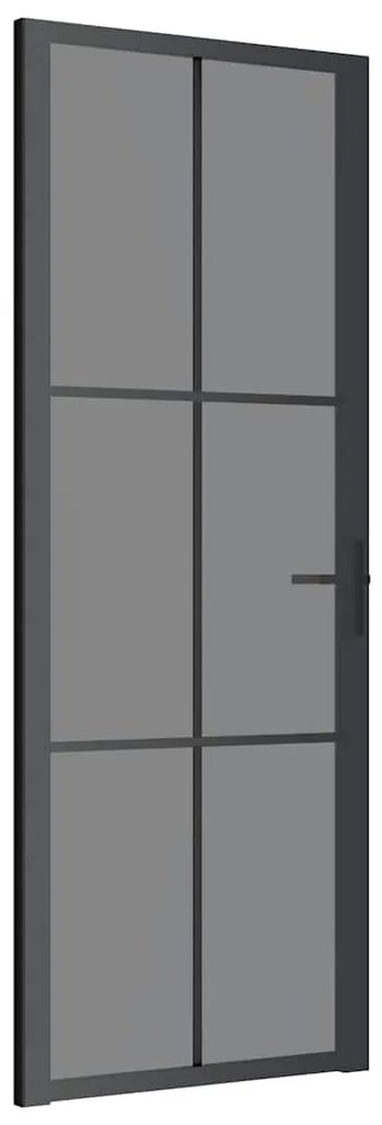 vidaXL Εσωτερική Πόρτα 76x201,5 εκ. Μαύρη ESG Γυαλί και Αλουμίνιο