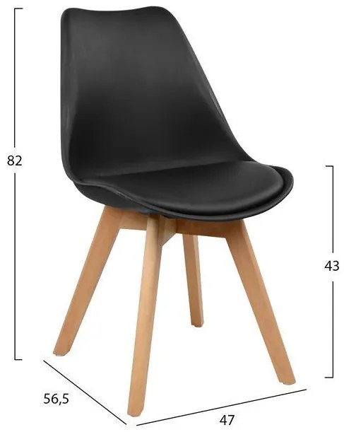 Σετ τραπεζαρίας C10231 5τμχ με Τραπέζι MINIMAL 120x80x73εκ. & Καρέκλες VEGAS Μαύρες