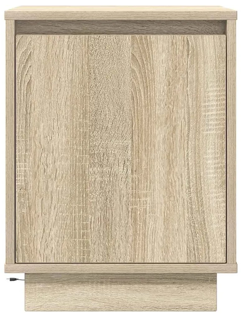 vidaXL Κομοδίνο με φώτα LED Sonoma Oak 38x34x50 cm