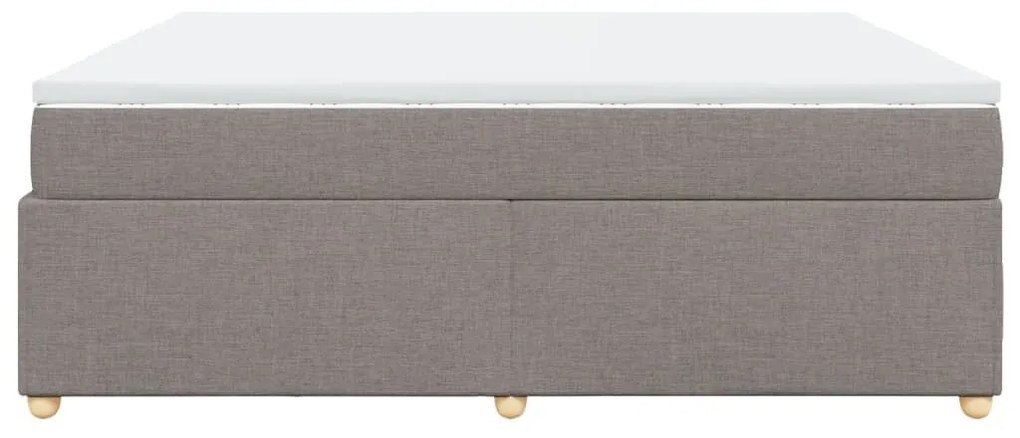 Κρεβάτι Boxspring με Στρώμα Taupe 180x200 εκ. Υφασμάτινο - Μπεζ-Γκρι