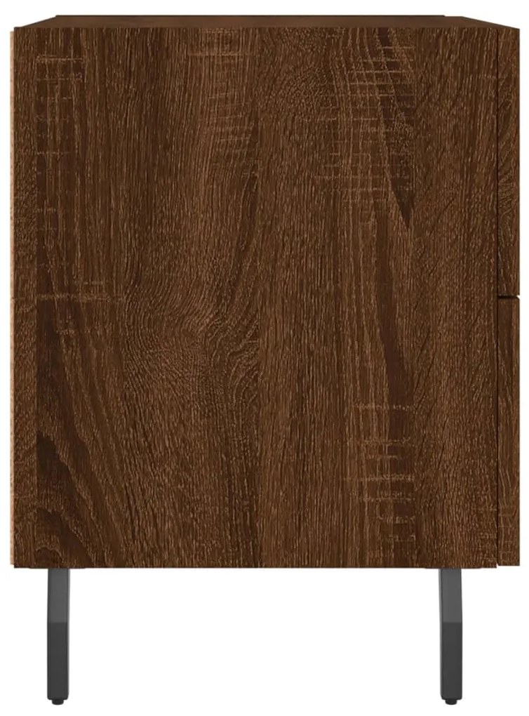 vidaXL Κομοδίνα 2 τεμ. Καφέ Δρυς 40 x 35 x 47,5 εκ. από Επεξεργ. Ξύλο