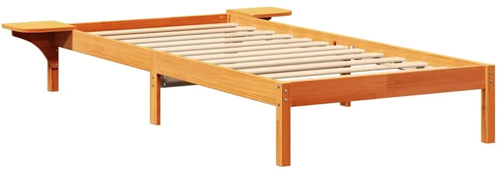 vidaXL Πλαίσιο κρεβατιού με κομοδίνα Καφέ 100 x 200 cm Καφέ κεριού