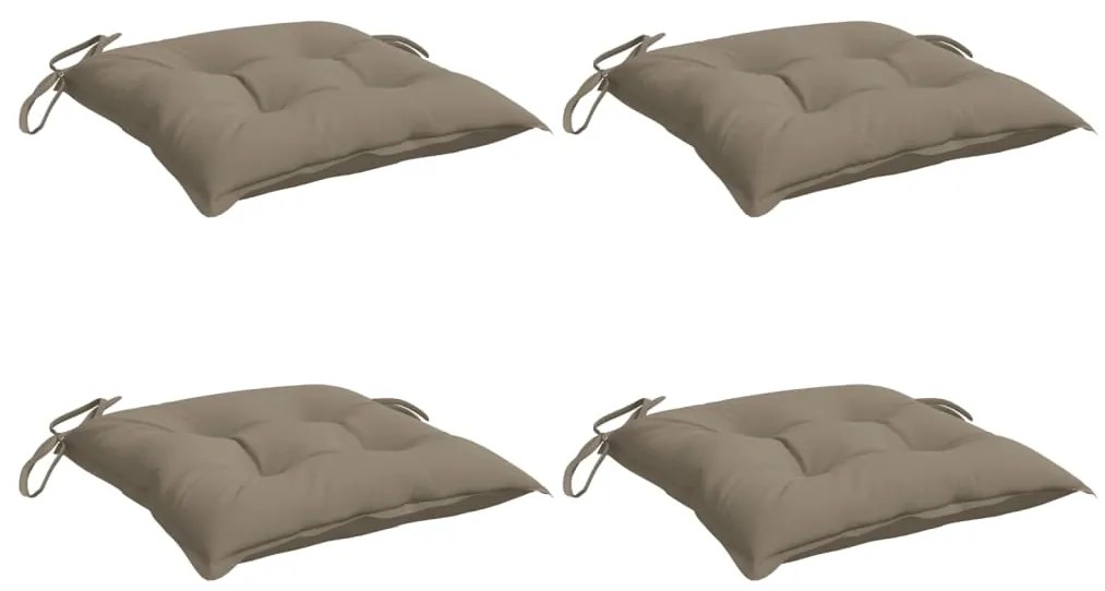 vidaXL Μαξιλάρια Καρέκλας Κήπου 4 τεμ. Taupe 40x40x7 εκ. Υφασμάτινα