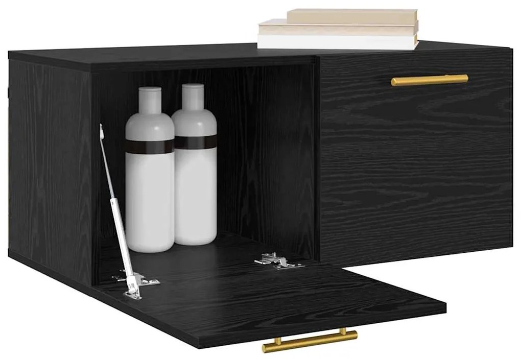vidaXL Ντουλάπα Τοίχου Μαύρη δρυς 80 x 36.5 x 35 cm Επεξεργασμένο ξύλο