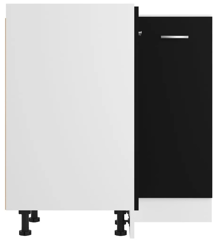 vidaXL Γωνιακό Ντουλάπι "Lyon" Μαύρο 75,5x75,5x81,5 εκ. από Τεχνητό Ξύλο