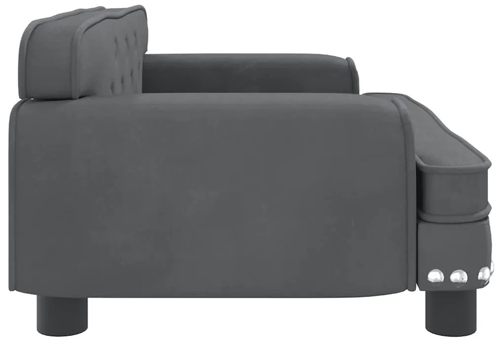 vidaXL Καναπές Παιδικός Σκούρο Γκρι 70 x 45 x 30 εκ. από Βελούδο