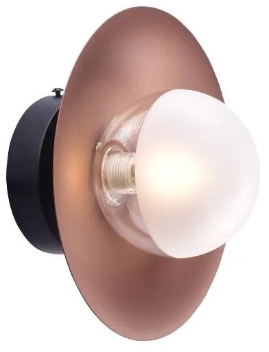 Φωτιστικό Τοίχου - Απλίκα HL4301W20BC 1ΧG9 D20X15 Copper-Black Aca Decor Metal, Glass
