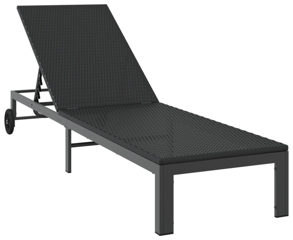 vidaXL Ήλιο-κρεβάτι 2 pcs Μαύρο 40 x 39 x 40.5εκ συνθετικό ρατάν