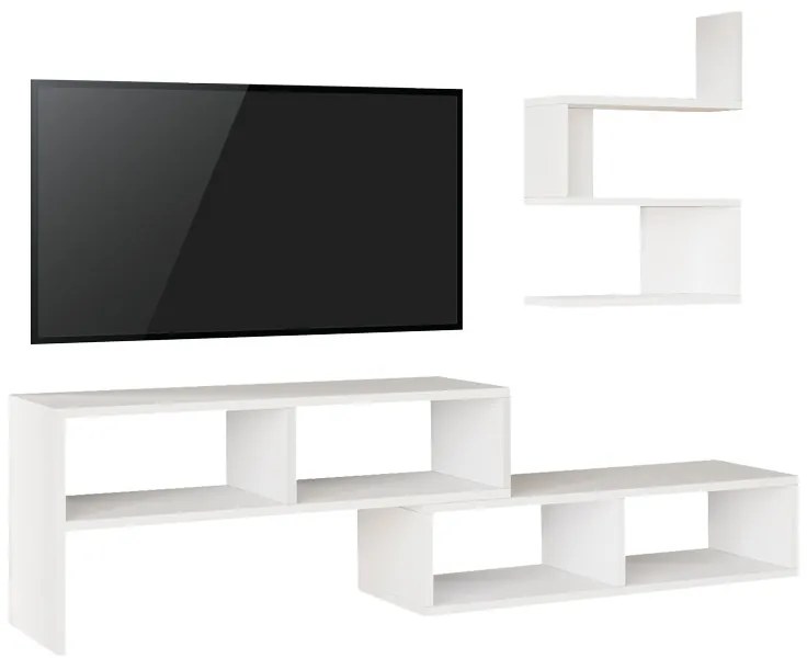Σύνθετο σαλονιού Kakomo pakoworld σε λευκή απόχρωση 170x29.5x43εκ
