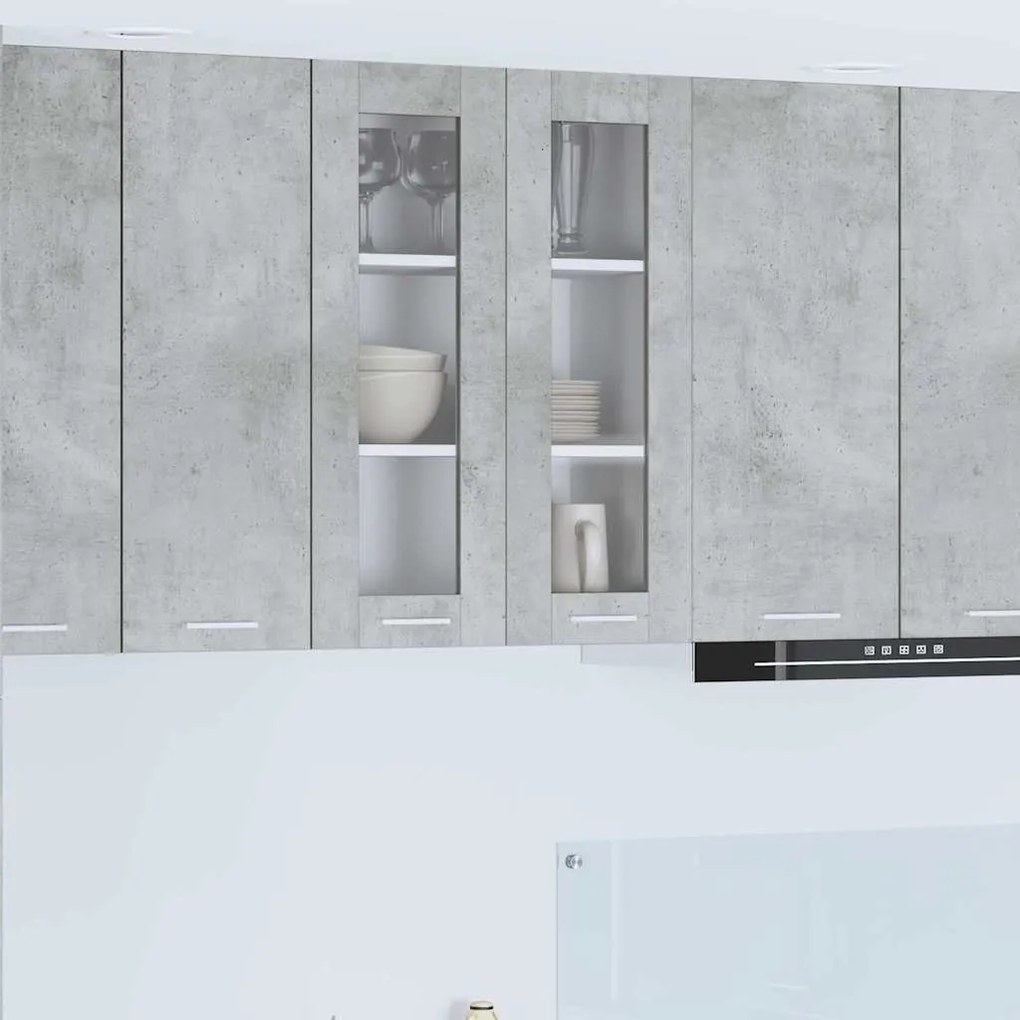 vidaXL Κρεμαστό ντουλάπι με αποθήκευση Σκυρόδεμα Γκρι 60 x 31 x 80 εκ.