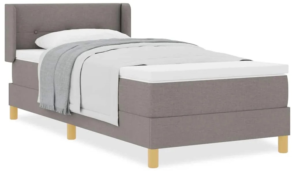 vidaXL Κρεβάτι με Ελατήρια με στρώμα Taupe 90 x 200 cm ύφασμα