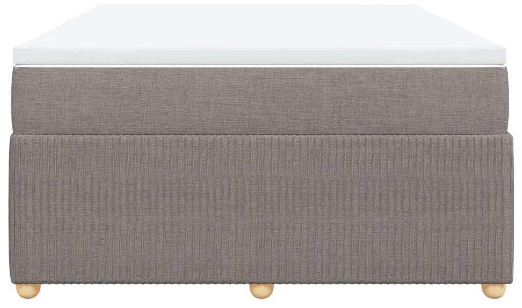 Κρεβάτι Boxspring με Στρώμα Taupe 160x200 εκ. Υφασμάτινο - Μπεζ-Γκρι