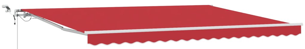 vidaXL Ανασυρόμενη Τέντα με LED Κόκκινη 450x300 εκ.