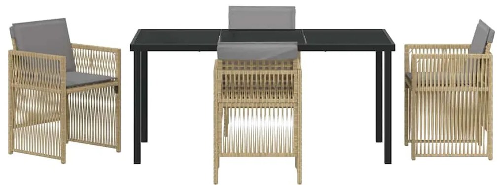 vidaXL Σέτ φαγητού για κήπο 5 pcs Μπεζ Χάλυβας με επίστρωση πούδρας