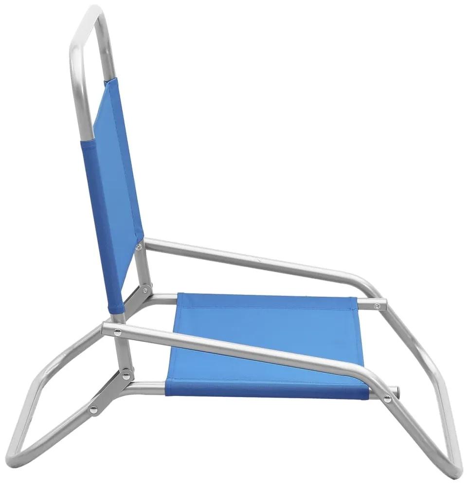Καρέκλες Παραλίας Πτυσσόμενες 2 τεμ. Μπλε Υφασμάτινες - Μπλε