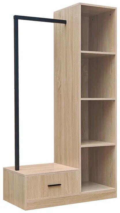 Έπιπλο εισόδου Erdeco  mdf σε φυσική απόχρωση 80x40x150εκ