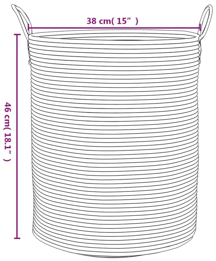 Καλάθι Αποθήκευσης Μπεζ και Λευκό Ø38 x 46 εκ. Βαμβακερό - Πολύχρωμο