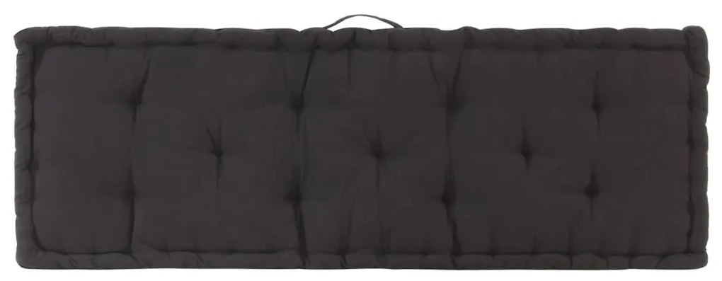 vidaXL Μαξιλάρα Δαπέδου / Παλέτας Μαύρη 120 x 40 x 7 εκ. Βαμβακερή