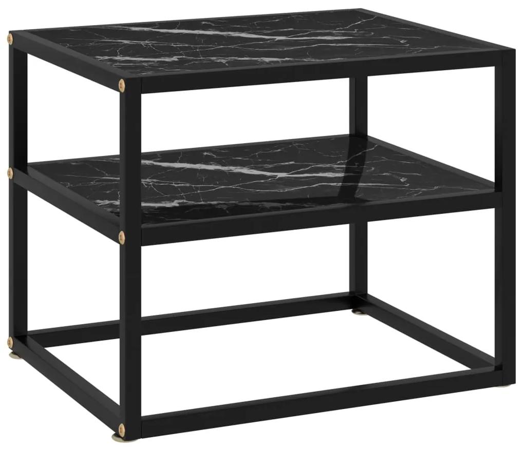 Τραπέζι Κονσόλα Μαύρο 50 x 40 x 40 εκ. από Ψημένο Γυαλί