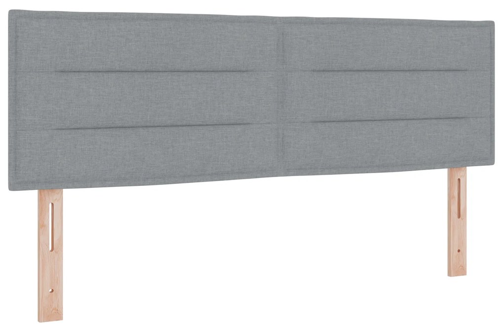 vidaXL Κρεβάτι με Στρώμα Light Grey 140x190 cm Υφασμάτινο