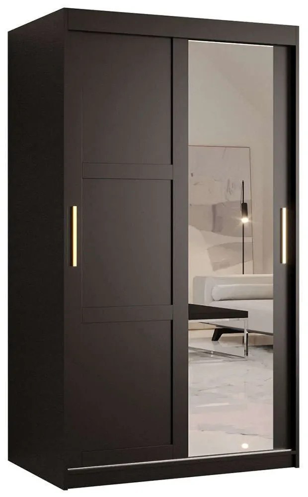 Ντουλάπα Δίφυλλη Συρόμενη Ramiro 162574989 100x62x200cm Black-Gold Two Door