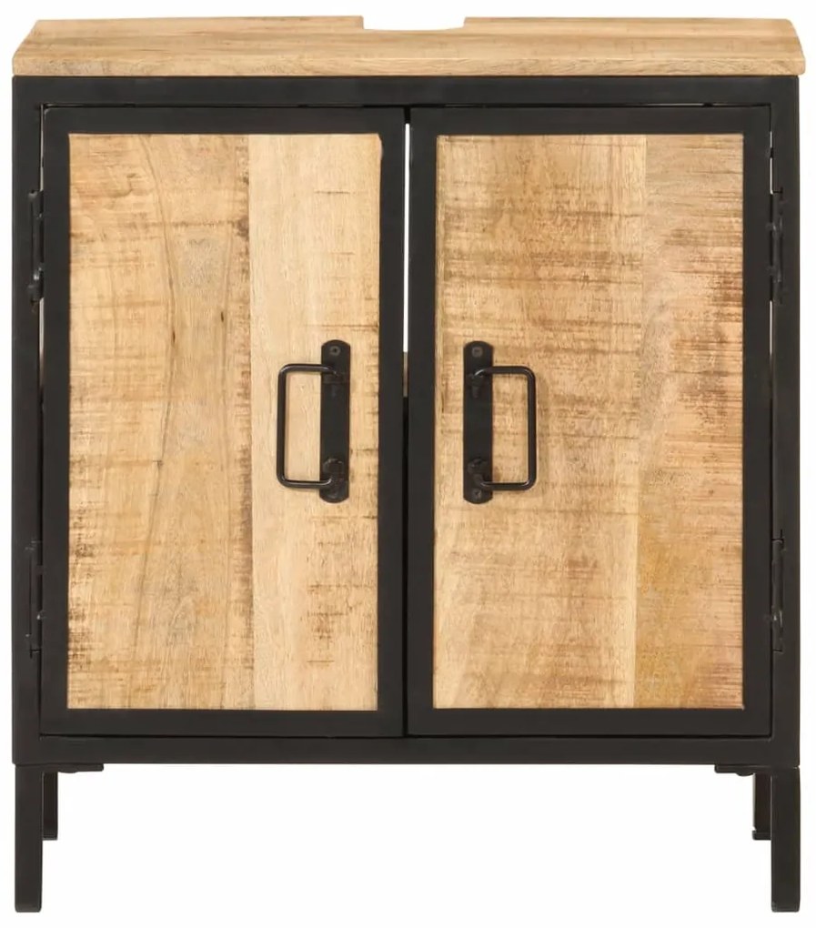 vidaXL Ντουλάπι Μπάνιου 55x35x60 εκ. από Μασίφ Ξύλο Μάνγκο και Σίδηρο