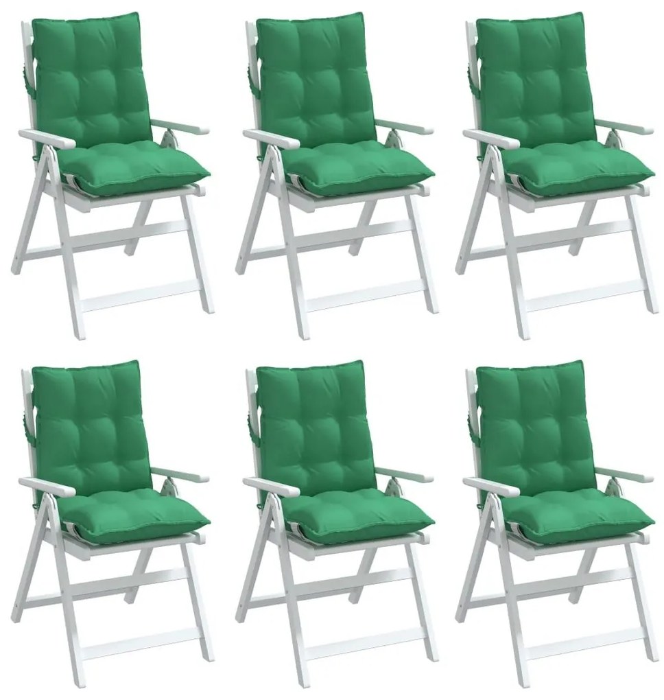 Μαξιλάρια Καρέκλας Χαμηλή Πλάτη 6 τεμ. Πράσινο Ύφασμα Oxford - Πράσινο