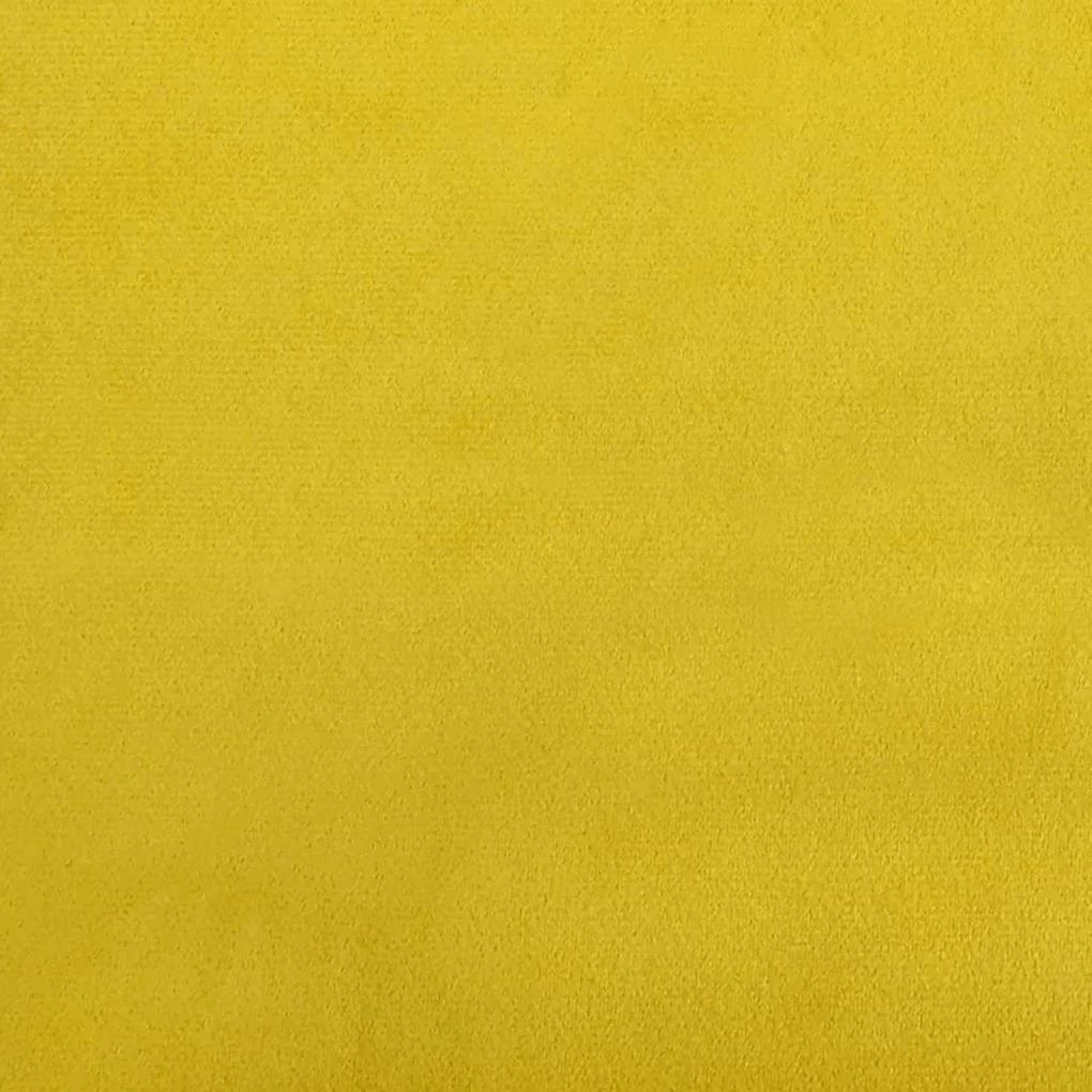 Σετ Σαλονιού 3 Τεμαχίων Κίτρινο από Βελούδο με Μαξιλάρια - Κίτρινο