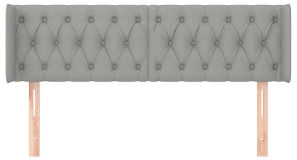 vidaXL Κεφαλάρι με Πτερύγια Ανοιχτό Γκρι 163x16x78/88 εκ. Υφασμάτινο