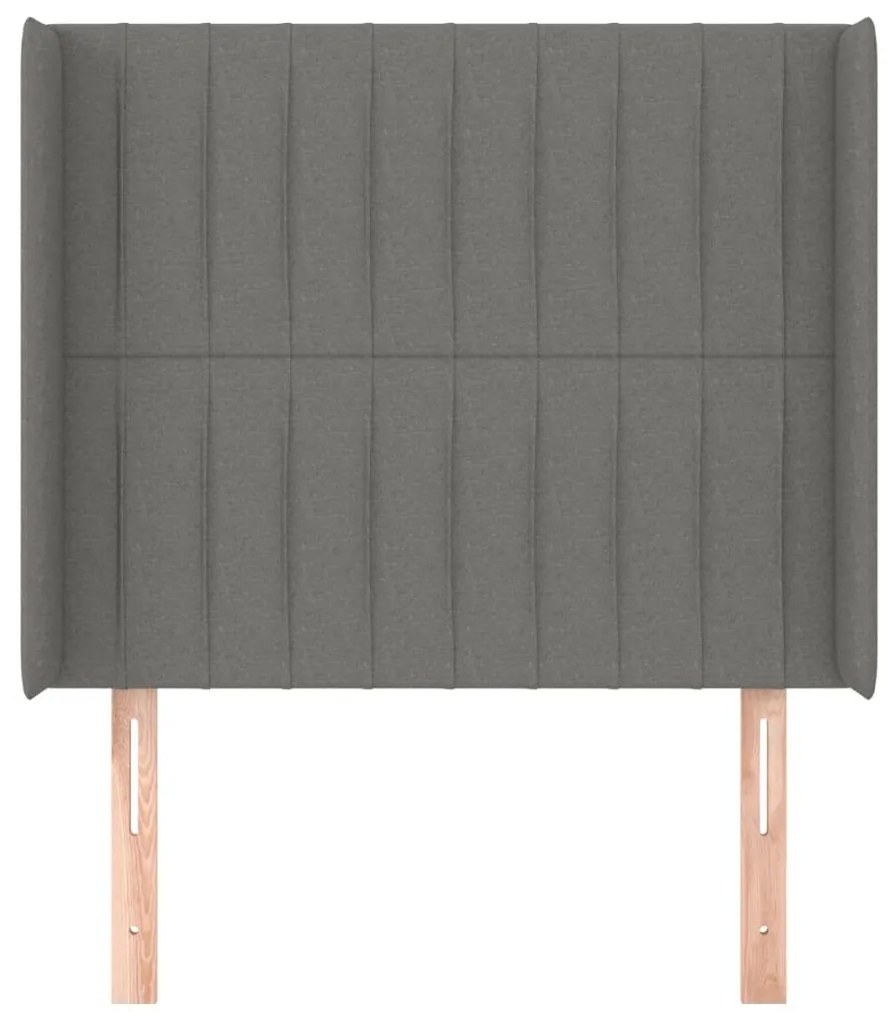 vidaXL Κεφαλάρι με Πτερύγια Σκούρο Γκρι 93x16x118/128 εκ. Υφασμάτινο