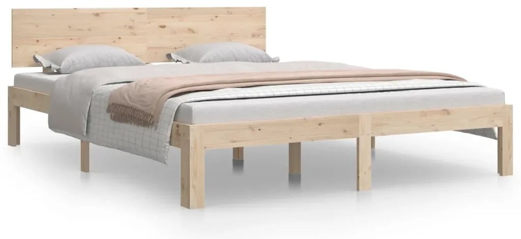 vidaXL Πλαίσιο Κρεβατιού 150 x 200 εκ. Μασίφ Ξύλο King Size