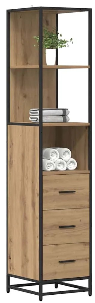vidaXL Ντουλάπι Μπάνιου με συρτάρι artisan δρυς 35 x 37.5 x 166 εκ.