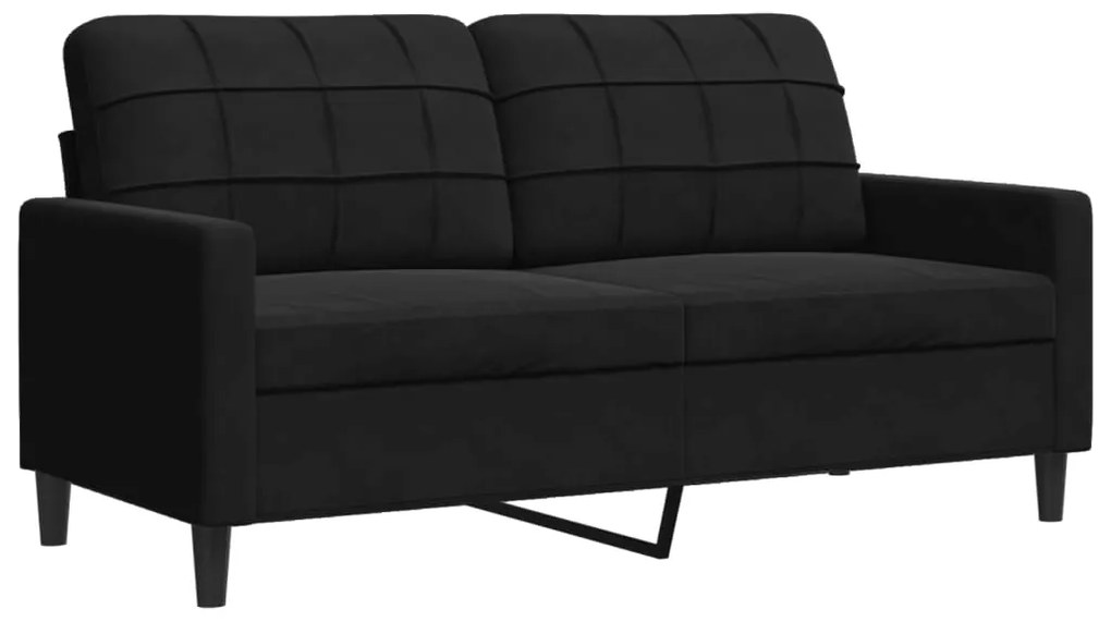 vidaXL Σετ Σαλονιού 4 Τεμ. Μαύρο Βελούδινο με Μαξιλάρια/Στηρίγματα