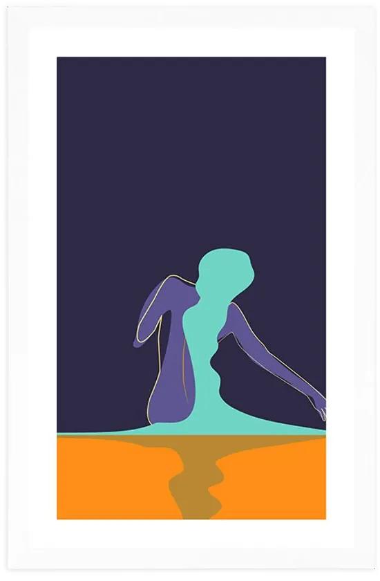 Αφίσα με πασπαρτού Μυστηριώδης Γυναίκα - 60x90 silver
