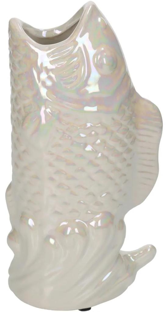 Βάζο Ψάρι Ιβουάρ Κεραμικό 11.5x7x21.5cm - Κεραμικό - 05154185