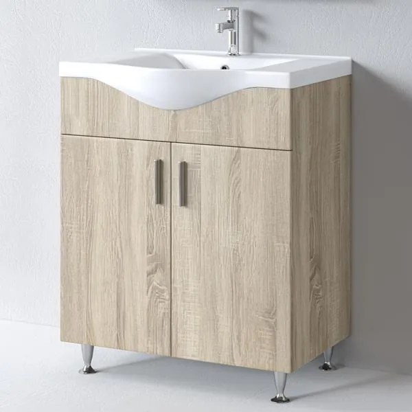 Bathroom Βench with Sink SIENA 75 Sonoma 75x46x85 εκ.