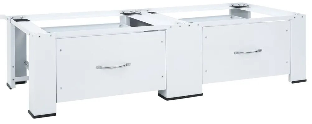 vidaXL Διπλό βάθρο πλυντηρίου ρούχων με συρτάρια Λευκό