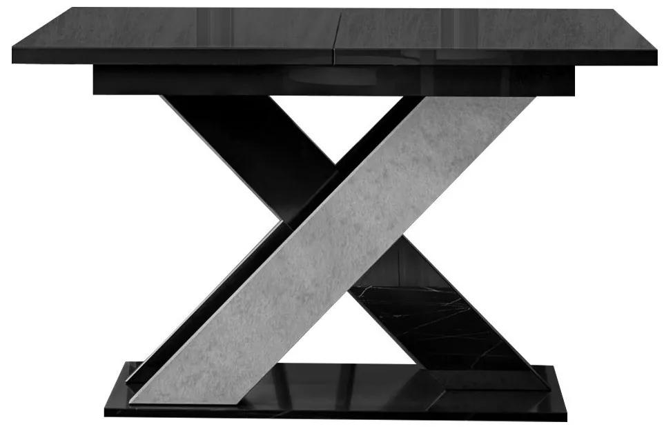 Τραπέζι Goodyear 117, Γυαλιστερό μαύρο, Σκυρόδεμα, 75x90x120cm, 63 kg, Επιμήκυνση, Πλαστικοποιημένη μοριοσανίδα | Epipla1.gr