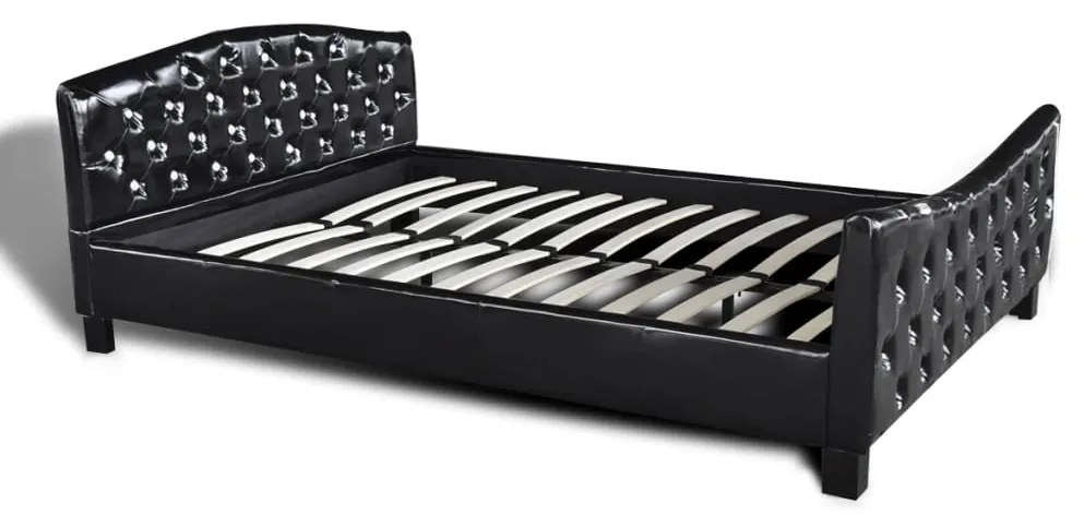 vidaXL Κρεβάτι Μαύρο 180 x 200 εκ. Δερματίνη με Στρώμα Αφρού Μνήμης