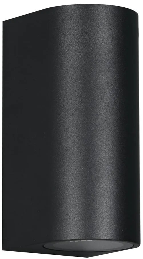 POWERTECH φωτιστικό τοίχου HLL-0188 για 2x GU10 λάμπες, μεταλλικό, IP65, μαύρο