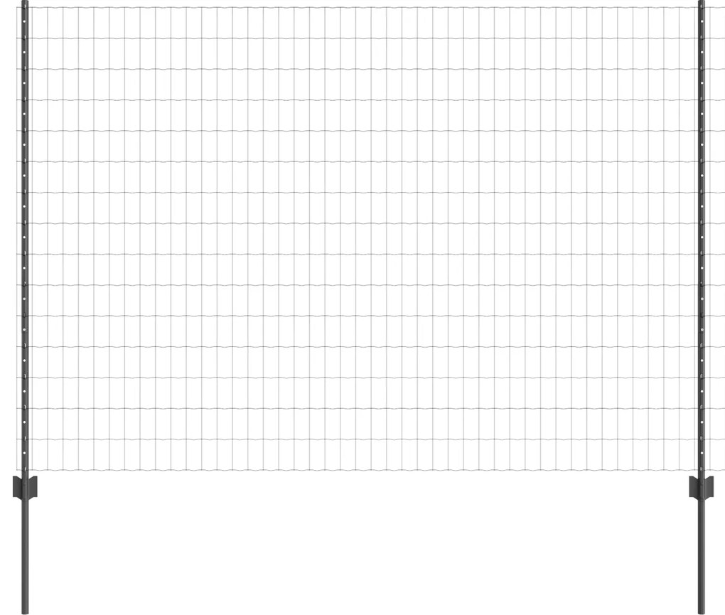 vidaXL Φράχτης Euro με 10 ΤΡ Posts Γκρι 1.5x10 μ Χάλυβας