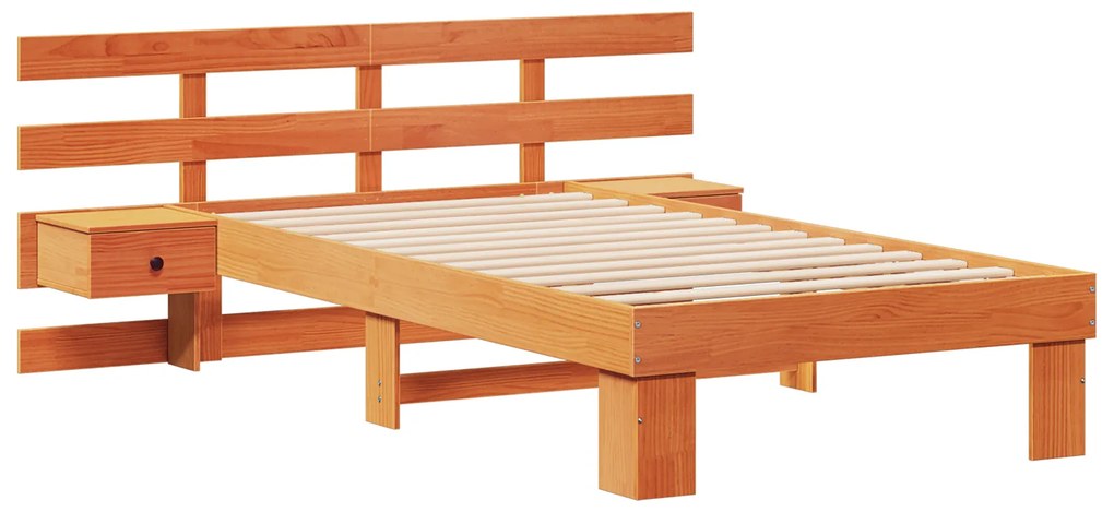 vidaXL Σκελετός Κρεβατιού Καφέ κεριού 90 x 190 cm Μασίφ ξύλο πεύκου