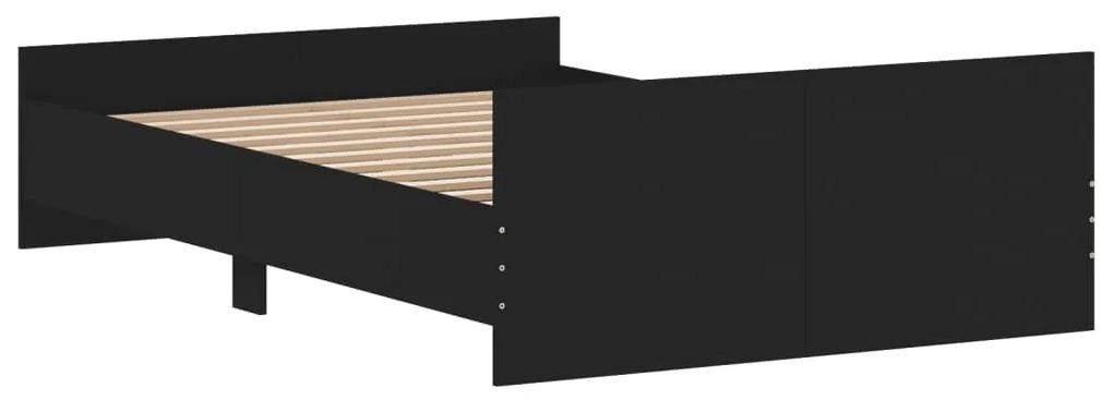 Πλαίσιο Κρεβατιού με Κεφαλάρι &amp; Ποδαρικό Μαύρο 120 x 190 εκ. - Μαύρο