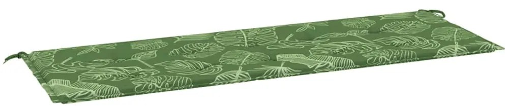 vidaXL Μαξιλάρι Πάγκου Κήπου Σχέδιο Φύλλων 150x50x4 εκ. Ύφασμα Oxford