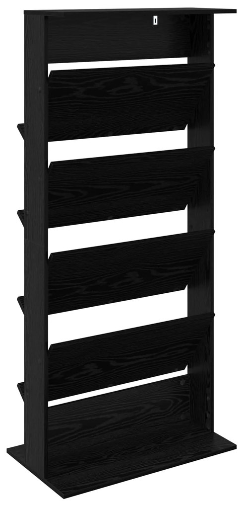 vidaXL Ράφι Περιοδικών Μαύρη Οξυά 70 x 41 x 156 εκ. Επεξεργασμένο ξύλο