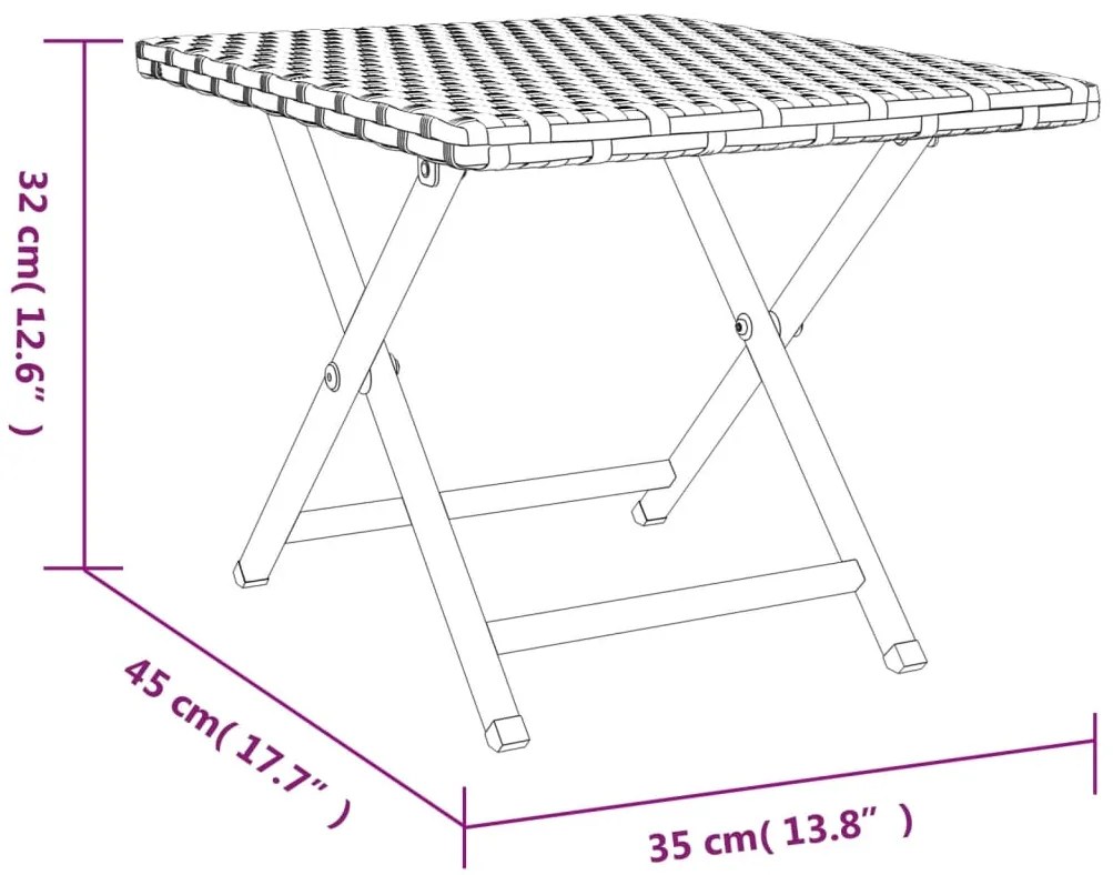 ΤΡΑΠΕΖΙ ΠΤΥΣΣΟΜΕΝΟ ΓΚΡΙ 45 X 35 X 32 ΕΚ. ΑΠΟ ΣΥΝΘΕΤΙΚΟ ΡΑΤΑΝ 362252